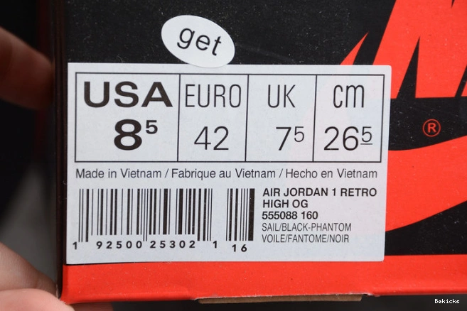 Rep BK phantom air university 555088-160 jordan 1 red sail 1109